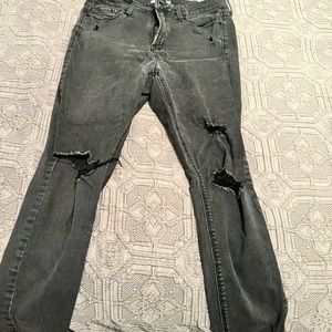 Rockstar Black distressed Jeans Sz 12 Old Navy